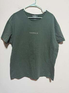 YoungLA Graphic Logo Raw Edge Short Sleeve T-Shirt